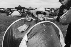 Roskilde festival 2023. One of the drawbacks of funneling beer is that you can get really wet from it. These guys have come up with an ingenious solution to the problem: A custom made Beer Funnel Tent!